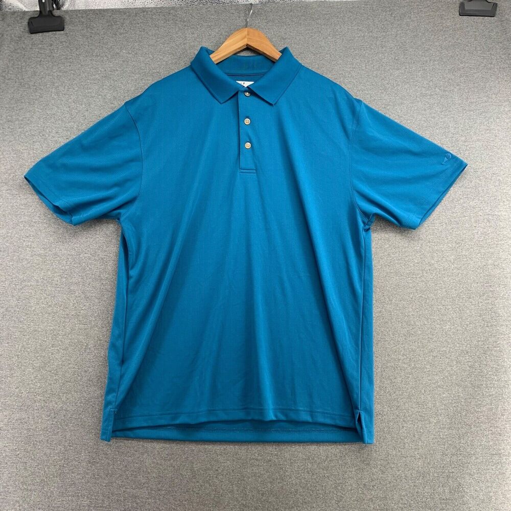 Grand Slam Mens XL Golf Polo Shirt Turquoise Blue Short Sleeve Breathable Top